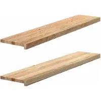 vidaXL Fensterbänke 2 Stk. Unbehandelt 120x25x2 cm Massivholz Eiche