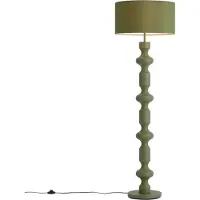 QAZQA Retro Stehleuchte Grün mit Stoffschirm 160cm - Captain
