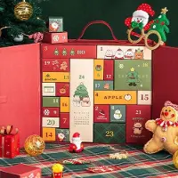 OEM Adventkalender mit 24 Karton-Doos leeres Weihnachtszähler gefüllt Adventkalender Organizer DIY für Erwachsene Kinder Geschenk Weihnachtszeit Dekoration (rot)