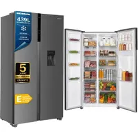 Heinner HSBS-H439NFXWDE++, Freistehend, Amerikanische Tür, Edelstahl, 2 Tür(en), Berührung, LED
