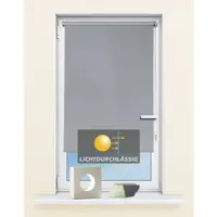 Deco4Me Seitenzugrollo Klemmfix ohne Bohren – blickdicht und lichtdurchlässig – Hellgrau, 60 x 160 cm