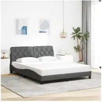 vidaXL Bettgestell ohne Matratze Dunkelgrau 160x200 cm Stoff