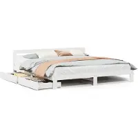 vidaXL Massivholzbett ohne Matratze Weiß 200x200 cm Kiefernholz