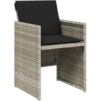 vidaXL 17-tlg. Garten-Essgruppe mit Kissen Hellgrau Poly Rattan