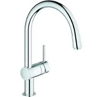 GROHE Minta Einhand-Spültischarmatur, Ausladung 215mm, C-Auslauf, EcoJoy, herausziehbar, schwenkbar, 3291800E