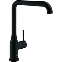 GROHE Essence Einhand-Spültischarmatur, Ausladung 220mm, schwenkbar, hoher Auslauf, 30505KF0, Farbe: Phantom Black