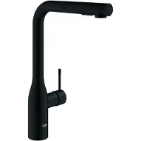 GROHE Essence Einhand-Spültischarmatur, Ausladung 204mm, hoher Auslauf, herausziehbar, Dual-Spülbrause, schwenkbar, 30504KF0, Farbe: Phantom Black