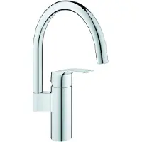 GROHE Eurosmart Einhand-Spültischarmatur, Ausladung 183mm, hoher Auslauf, schwenkbar, 33202003, Farbe: Chrom
