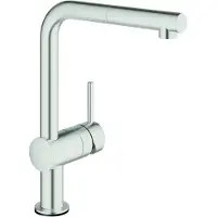 GROHE Minta Touch elektronische Einhand-Spültischarmatur, Ausladung 224mm, L-Auslauf, Batteriebetrieb, schwenkbar, herausziehbar, 31360DC1, Farbe: Supersteel