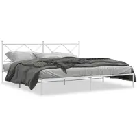 vidaXL Bettgestell mit Kopfteil Metall Weiß 200x200 cm