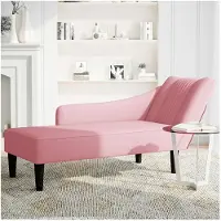 vidaXL Chaiselongue mit Rechter Armlehne Rosa Samt