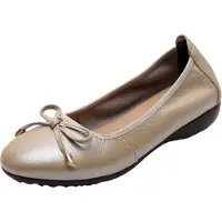 Merkloos Damen Loafers mit Schleife aus Naturleder