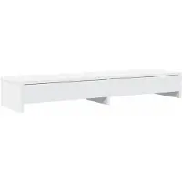 vidaXL Monitorständer mit Schubladen Weiß 100 x 27 x 15 cm Holzwerkstoff