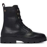Tommy Hilfiger Schnürschuhe TH Stud Leather Lace-Up Boot FW0FW09571 Schwarz 122