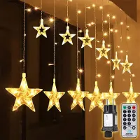 Salcar 108er LED Lichtervorhang Sterne, 2x1M 12er Sternen Lichterkette Innen Auß