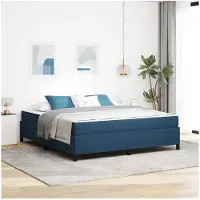 vidaXL Boxspringbett Blau 180 x 200 cm Stoff