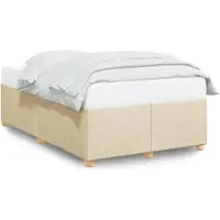 vidaXL Bettgestell ohne Matratze Creme 120x200 cm Stoff