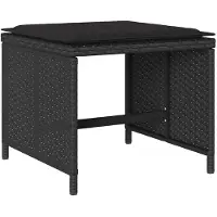 vidaXL 9-tlg. Garten-Essgruppe mit Kissen Schwarz Poly Rattan