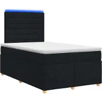 vidaXL Boxspringbett mit Matratze Schwarz 120 x 200 cm Stoff