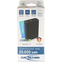 Ansmann Powerbank PB222PD 20.000mAh, schnellladefähig, ultrakompakt und leicht, schwarz
