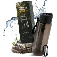 Sonstiges Wasserfilterflasche 650ml Schwarz 1500L Kapazität 99,99% Bakterienentfernung Tritan Kompass
