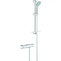 GROHE Grohtherm 2000 Thermostat Brausebatterie Set, inklusive Euphoria 110 Massage Brausegarnitur 600mm, 34195001