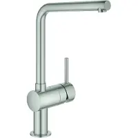 GROHE Minta Einhand-Spültischarmatur, Ausladung 210mm, L-Auslauf, schwenkbar, 31375DC0, Farbe: Supersteel