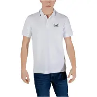 EA7 für Herren. 8NPF16_PJVUZ Lässiges weißes Poloshirt (M), Baumwolle, Kurzarm