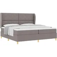 vidaXL Boxspringbett mit Matratze Taupe 200 x 200 cm Stoff