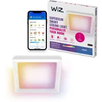 Wiz Quadratische Panelleuchte 17W, Intelligente Deckenbeleuchtung, Wi-Fi/Bluetooth, Weiß, Wi-Fi 4 (802.11n), 802.11b, 802.11g, LED, Kunststoff