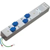 ABN Steckdosenleiste 5L_bestehend aus: 4xSchuko 16A, 1xD02 3pol,1xFI 40A/0,03A 4pol,4xLS B 16A 1pol, EH005L
