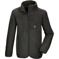 Killtec Fleecejacke "KOW 144 BYS FLC JCKT", Jungen, Gr. 164, grau (stein), Obermaterial: 100% Polyester, Jacken Fleecejacke, Weiche Sherpa Fleecejacke mit Kinnschutz und Stauraum
