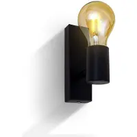 B.K.Licht LED Wandleuchte, schwarz, 1, H: 11cm, Leuchten, Retro Wandlampe Vintage Wandspot matt Industrie Wohnzimmer Flur E27, LED Wandleuchte