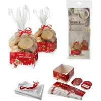 Sonstiges 36 x Gebäcktüten Rentier Ole für Weihnachten Plätzchentüten H 28,5 cm Konfekttüten Cellophantüten Gebäcktüten