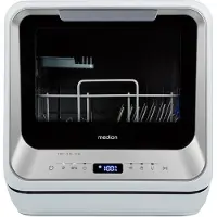 Medion Mini Geschirrspüler DWT20 (Tischgeschirrspüler, Spülmaschine, 2 Maßgedecke, funktioniert mit/ohne Wasseranschluss, 6 Reinigungsprogramme, Babyflaschen, Startzeitvorwahl, freistehend)