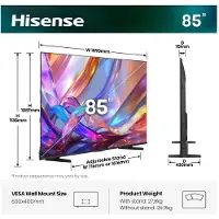 Hisense 85 '' Q7S | Hi-QLED Smart TV 4K 60 Hz, 2,16 m (85"), 3840 x 2160 Pixel, DLED, Smart-TV, WLAN, Schwarz