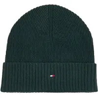 Tommy Hilfiger Strickmütze "TH FLAG PIMA COTTON BEANIE" Beanie mit Logostickerei, mit Kaschmiranteil Unisex