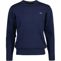 Gant Sweater "Strickpullover CLASSIC COTTON C-NECK", Herren, Gr. XXL, blau (jeansblau melange), Obermaterial: 100% Baumwolle CO., Sweatshirts Sweater