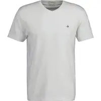 Gant für Herren. 2003186 Shield V-Neck T-Shirt weiß (XXL), Lässig, Baumwolle, Kurzarm