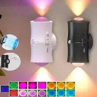 StarTech.com LED-Nachtlicht mit Bewegungssensor - Wandleuchte - 1500 mAh - Auf- und Abwärtsbeleuchtung - Wiederaufladbar - Magnetisch - Kabellos - 8er-Pack, Schwarz