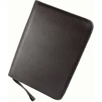 Merkloos Krokodil Etui für 48 Stifte - Große schwarze Ledertasche
