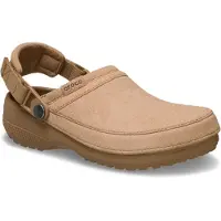Crocs Clog "Classic Crafted Vegan", Gr. 41, Croslite, beige (milk chocolate), Croslite, Velourslederimitat, Basic, Schuhe Clog, Hausschuh, Gartenschuh, Sommerschuh mit Fersenriemen
