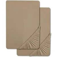 CloudComfort Doppelpack Basic Spannbettlaken Jersey-Stretch taupe 120 x 200 cm (2 Stück)