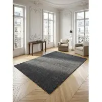 KADIMA DESIGN Kurzflorteppich MAIN, einfarbig, Grau, 160 x 230 cm