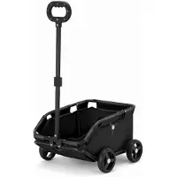 StarTech.com Hundebuggy für kleine Hunde - Faltbarer Haustierbuggy - 4 Räder - Verstellbarer Schiebegriff - Aufbewahrungstasche - Waschbares Polster - Bis 4 kg - Schwarz