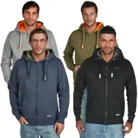 DENIMFY Sweatjacke Herren mit Kapuze Reißverschluss Regular Fit DFLeo - Grey Melange Standard 2 (63300) - S