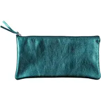 Clairefontaine 3329680087062, Weiches Federmäppchen, Leder, Indigo, Einfarbig, Reißverschluss, 220 mm