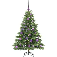 vidaXL Künstlicher Weihnachtsbaum mit 150 LEDs Grün 120 cm PE und PVC