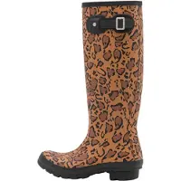 Hunter Gummistiefel Original Tall Wellington Leopard Damen Rich Tan/Saddle/Black-Schuhgröße 42