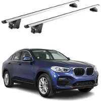 Omac Dachträger Grundtäger für BMW X4 F26 2014-2018 100kg Aluminium Silber 2tlg ABE